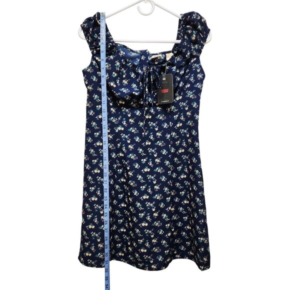 Levis Womens Floral Dress S Navy Standard Fit Size Small - Picture 3 of 6